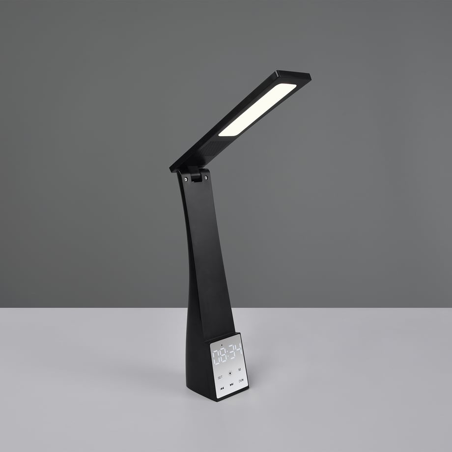 Lampe de bureau pliable avec mirroir - 4 en 1 - Bluetooth speaker , Alarme , Horloge et Veilleuse -